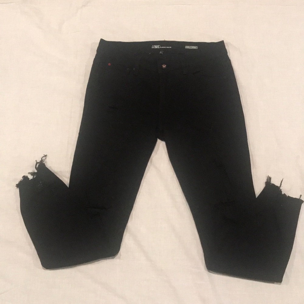 A’2ND Black Destructed Stretch Ankle Skinny 7